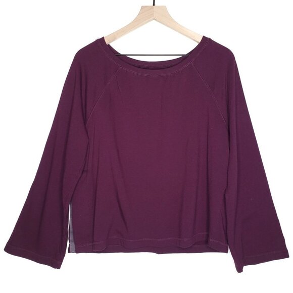 Fabletics Isabel Side Slit Wide‎ Sleeve Pullover M Purple Sweatshirt - Picture 2 of 6